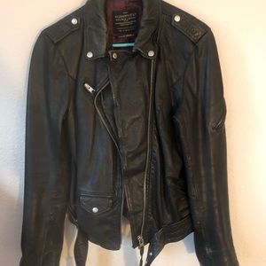 Allsaints Spitalfields Black Leather Jacket, 10